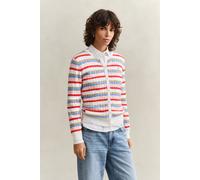 GANT Damen Gestreifte Zopfstrick Strickjacke (L) MULTICOLOR