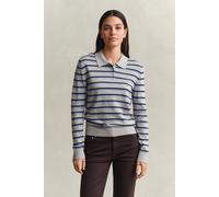 GANT Damen Gestreifter Feinstrickpullover (L) Grau MELANGE