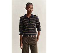 GANT Damen Gestreifter Rugger aus ultrafeiner Lambswool (S) EVENING Blau