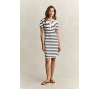 Polokleid GANT "SLIM STRIPED PIQUE POLO", Damen, Gr. S, N-Gr, eggshell, Web, Obermaterial: 97% Baumwolle, 3% Elasthan, gestreift, slim fit kniefrei, Rundhals, eingesetzt gerader Abschluss, Kleider, Sl