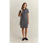 Polokleid GANT "SLIM STRIPED PIQUE POLO", Damen, Gr. S, N-Gr, evening blau, Web, Obermaterial: 97% Baumwolle, 3% Elasthan, gestreift, slim fit kniefrei, Rundhals, eingesetzt gerader Abschluss, Kleider