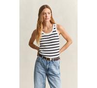 GANT Damen Gestreiftes Zopfstrick Tanktop (M) EGGSHELL