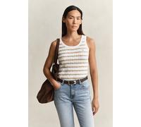 GANT Damen Gestreiftes Zopfstrick Tanktop (M) OAT BEIGE