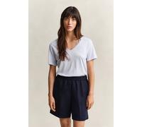 GANT Damen Gewaschenes Shield T-Shirt mit V-Ausschnitt (L) LIGHT Blau