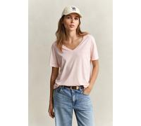 GANT Damen Gewaschenes Shield T-Shirt mit V-Ausschnitt (M) APRICOT Rosa