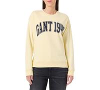 GANT Sweatshirt mit Label-Print und Rundhalsausschnitt in Pastellgelb, Größe XL