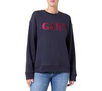 Gant Sweatshirt mit Rundhalsausschnitt und Label-Stitching in Marine, Größe M