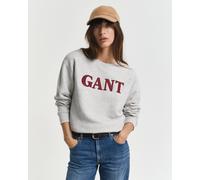 GANT Damen Graphic C-Neck Sweat Sweatshirt, Light Grey Melange, XL