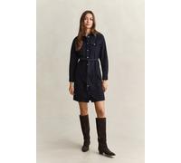 GANT Damen Hemdblusenkleid aus Cord mit Gürtel (38) EVENING Blau