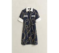 GANT Damen Hemdblusenkleid mit Kontrastkragen (38) EVENING Blau