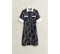 GANT Damen Hemdblusenkleid mit Kontrastkragen (42) EVENING Blau