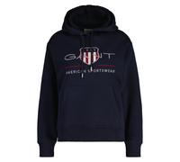 GANT Damen Hoodie - ARCHIVE SHIELD HOODIE, Sweatshirt, Kapuze, Logo, uni Blau L