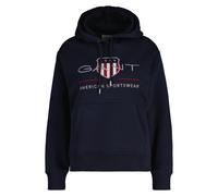GANT Damen Hoodie - ARCHIVE SHIELD HOODIE, Sweatshirt, Kapuze, Logo, uni L Blau