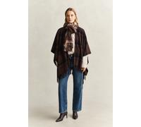GANT Damen Karierter Wollponcho (ONE SIZE) DEEP Braun