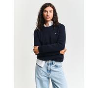 Rundhalspullover GANT "CLASSIC COTTON C-NECK" Gr. M, blau (evening blue) Damen Pullover (51685568-M) evening blue