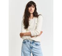 GANT Damen Strickpullover - CLASSIC COTTON C-NECK, Rundhals, Feinstrick, Baumwolle Creme 2XL