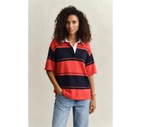 GANT Damen Kurzärmliger Heavy Rugger mit Blockstreifen (XS) PERFECT Rot