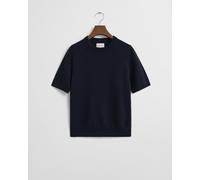 GANT Damen Kurzärmliger Rundhalspullover aus superfeiner Lambswool (M) EVENING Blau