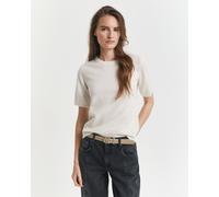 GANT Damen Kurzärmliger Rundhalspullover aus superfeiner Lambswool (S) CREAM
