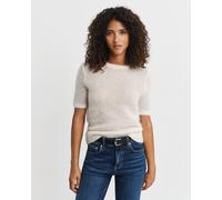 GANT Damen Kurzarm-Rundhalspullover aus Mohairgemisch (L) CREAM