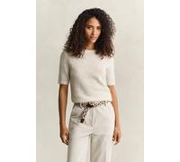 GANT Damen Kurzarmpullover aus Alpakawollgemisch (M) LIGHT BEIGE MELANGE