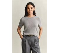 GANT Damen Kurzarmpullover aus Kaschmir (XL) Grau MELANGE