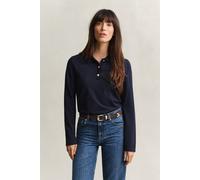 GANT Damen Langärmliges Piqué-Poloshirt (L) EVENING Blau