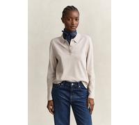 GANT Damen Langärmliges Piqué-Poloshirt (S) LIGHT BEIGE MELANGE