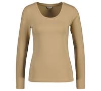 GANT Damen Langarm-Shirt - Scoop Neck Top, Longsleeve, U-Ausschnitt, Cotton Stretch Beige (Dark Khaki) / XS XS Beige
