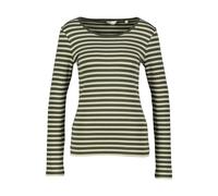 Gant Damen Langarmshirt SLIM STRIPED RIBBED LS, grün, Gr. S
