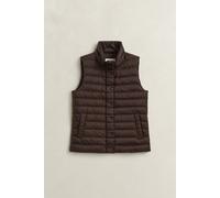 Steppweste GANT "LIGHT DOWN VEST", Damen, Gr. XL, braun (deep braun), Web, Obermaterial: 100% Polyester. Futter: 100% Polyester. Wattierung: 90% Daunen, 10% Federn, unifarben, regular fit normal, Rund