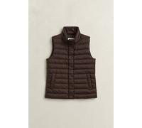 Steppweste GANT "LIGHT DOWN VEST", Damen, Gr. XXL, braun (deep braun), Web, Obermaterial: 100% Polyester. Futter: 100% Polyester. Wattierung: 90% Daunen, 10% Federn, unifarben, regular fit normal, Run