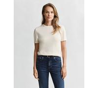 GANT Damen Leichter Kurzarm-Rundhalspullover (L) CREAM