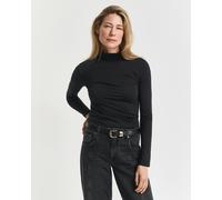 GANT Damen Leichter Rollkragenpullover aus Baumwolle (L) Schwarz