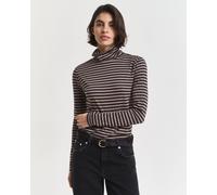 GANT Damen Leichter Rollkragenpullover aus Baumwolle mit Streifen (M) TAUPE BEIGE