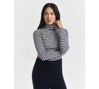 GANT Damen Leichter Rollkragenpullover aus Baumwolle mit Streifen (XXL) EVENING Blau