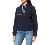 Gant Kapuzensweatshirt mit Kontrast Logostickerei, marine