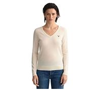 GANT Damen MD. Extrafine Lambswool V-Neck Pullover, Cream, L