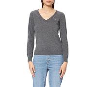 GANT Damen MD. Extrafine Lambswool V-Neck Pullover, DK Charcoal Melange, XXL