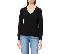 GANT Damen Md. Extrafine Lambswool V-neck Pullover, Schwarz, S EU