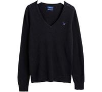 GANT Damen Md. Extrafine Lambswool V-neck Pullover, Schwarz, XS EU