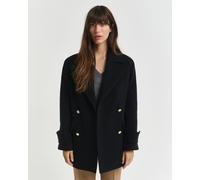 GANT Damen Mittellanger Caban aus Wolle (M) Schwarz