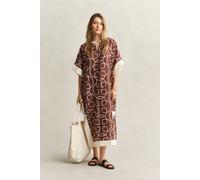 GANT Damen Monogram Kaftan aus Baumwoll-Seiden-Mix (34) FRESH SOIL