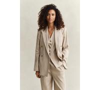 GANT Damen Pinstripe Blazer aus Leinenmix (42) OAT BEIGE
