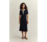 GANT Damen Polokleid aus Rippstrick (L) EVENING Blau