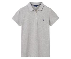 GANT Damen Poloshirt - MD. Summer Pique, Halbarm, Knopfleiste, Logo, einfarbig