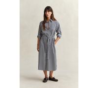 Hemdblusenkleid GANT "CLASSIC POPLIN STRIPE", Damen, Gr. 42, N-Gr, classic blau, Web, Obermaterial: 100% Baumwolle, regular fit ca. Mitte Wade, Kleider, mit Streifen, Taillengürtel, regular fit (97634