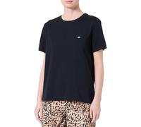 GANT Damen Printed Archive Shield T-Shirt, Black, Large