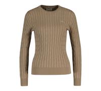 GANT Damen Stretch Cotton Cable C-Neck Pullover, Taupe BEIGE, XL