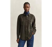 GANT Damen Ranger Bluse aus Denim-Twill (40) DARK MOSS Grün